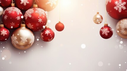 Festive red and gold Christmas decorations. Perfect for holiday designs