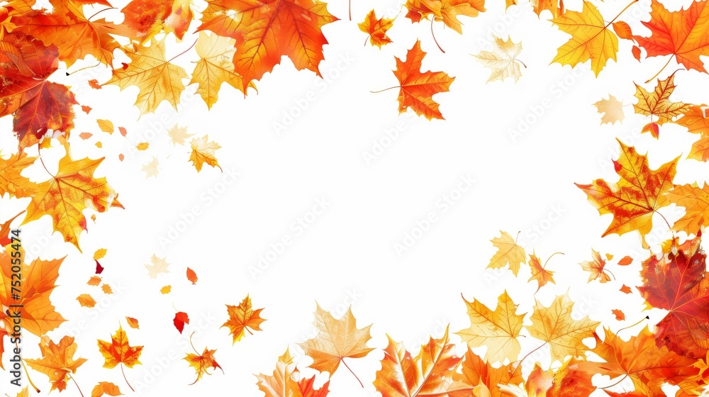 Poster fall leaves pattern with copy space.
