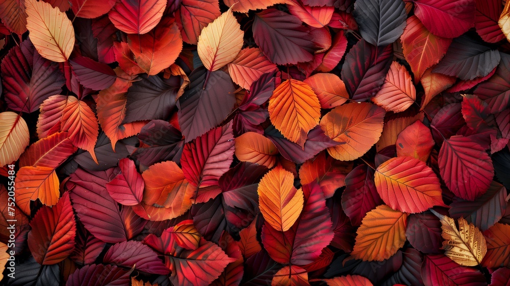 Poster fall leaves pattern with copy space.