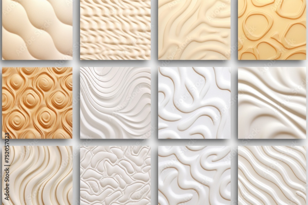 Poster a collection of nine different types of wall tiles. ideal for interior design projects