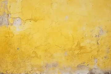 Crédence de cuisine en verre imprimé Vieux mur texturé sale A yellow wall with peeling paint. Perfect for urban or vintage themes