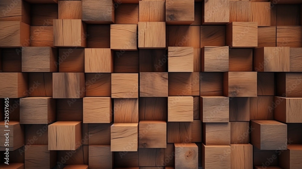 Poster a bunch of wooden cubes stacked on top of each other. suitable for educational concepts