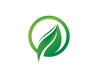 Circle and leaf icon colorful logo design. simple leaf logo