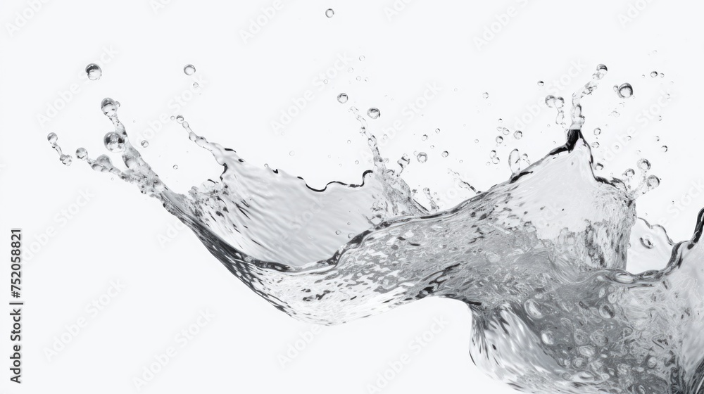 Poster high contrast black and white image of a water splash. suitable for various design projects