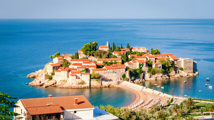 Sveti Stefan island in Montenegro - obrazy, fototapety, plakaty