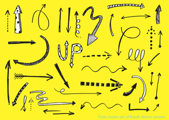 hand-drawn arrows, Cute doodle arrows for graphic and web design