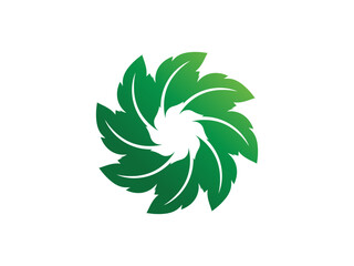 Circle and leaf icon colorful logo design. simple leaf logo