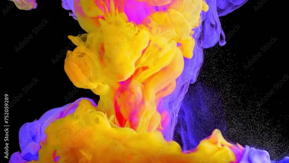 Aufkleber multiple color mixing in water in abstract background.