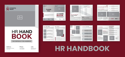 HR Handbook for Employee Rules. Welcome Company Handbook Brochure of Introduction About Company. - obrazy, fototapety, plakaty
