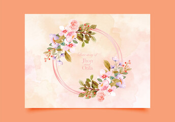 Flower floral invitation card design 