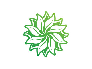 Circle and leaf icon colorful logo design. simple leaf logo