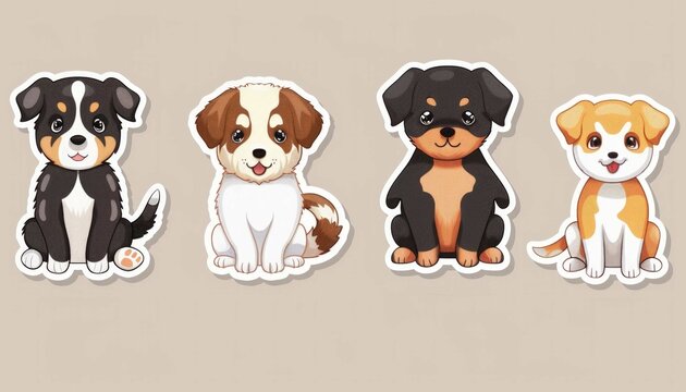 cute sticker funny puppys collection