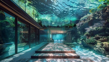 Crystal Lagoon Retreat. Exotic Underwater Beauty - obrazy, fototapety, plakaty