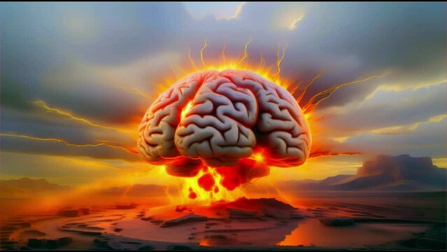 brain in front of a fire brain stroming