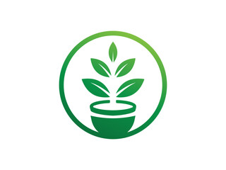 green leaf logo icon design vector, growing logo