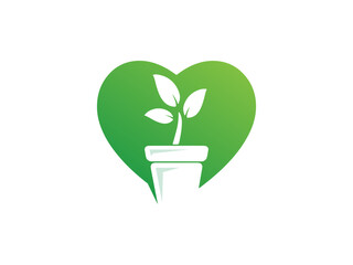 green leaf logo icon design vector, growing logo