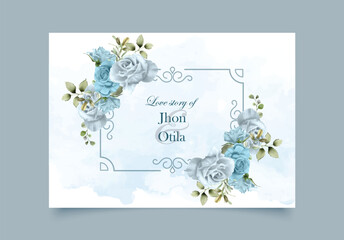 Flower floral invitation card design 