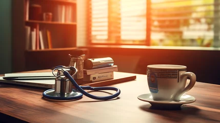 Foto op Aluminium stethoscope sitting on an table with an doctor © qadeer