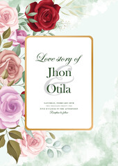 Fototapeta na wymiar Flower floral invitation card design 