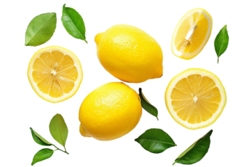 A beautiful composition of lemons on white