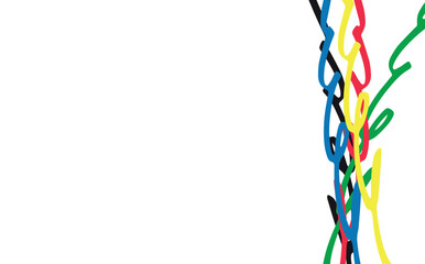 Abstract curly line with olympic color.