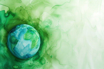 Alcohol ink paint of Earth or world map.Concept of Earth day.