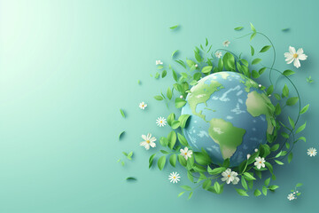 World environment and Earth Day concept with globe and eco friendly enviroment. - 752065226