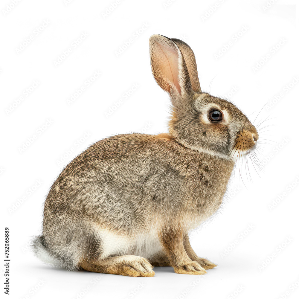 Wall mural side view of a Rabbit on transparency background PNG