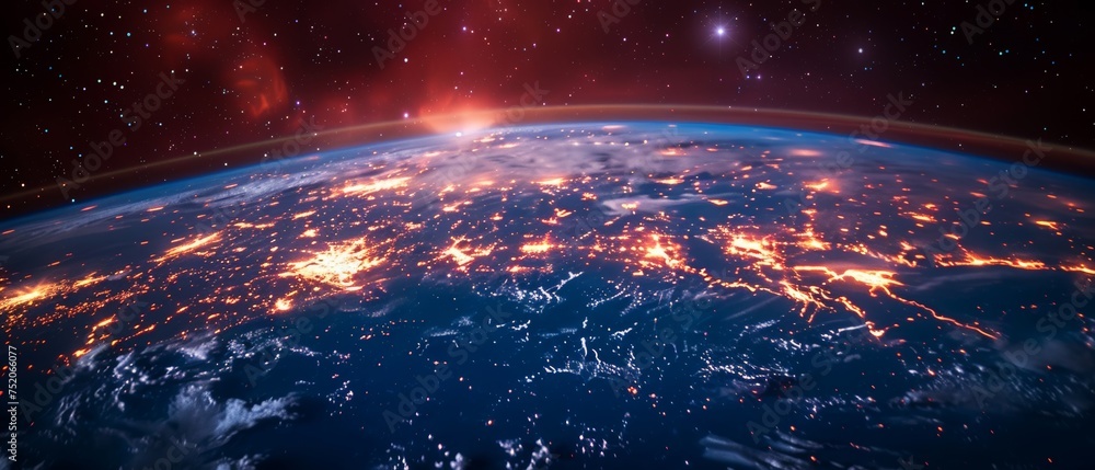 Poster technology for internet business. cryptocurrencies and blockchains, iot, global world networks and t