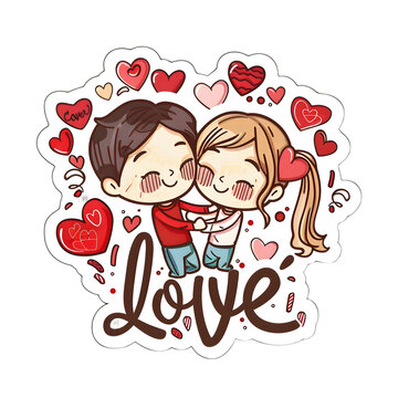"Love" Quote Cute Sticker