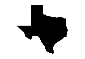 Mapa negro del estado de Texas de estados unidos de américa.  - obrazy, fototapety, plakaty
