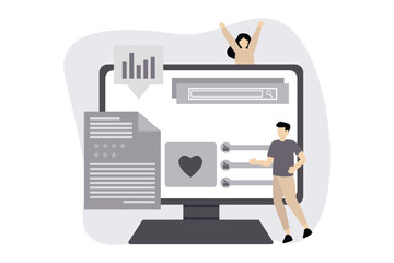 Digital Marketing Flat Illustration Design