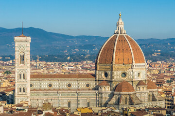 Cathedral of Santa Maria del Fiore also known as the Duomo. Renaissance architecture in Florence, Italy