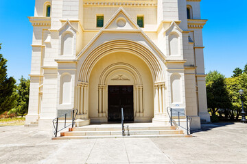 Naklejka premium The entrance of the Strooidak church built in 1805 in Paarl, Western Cape, South Africa.
