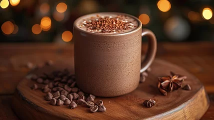 Tuinposter Hot chocolate drink at restaurant © Denisa