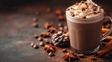 Gartenposter Hot chocolate drink at restaurant © Denisa