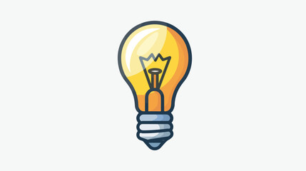 Isolated conceptual lightbulb icon. Flat design.