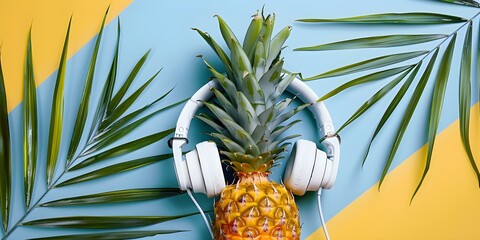 Obraz premium Tropical Beats: Pineapple’s Musical Escape