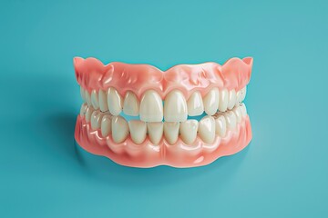 mock-up of teeth on a blue background