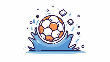 Streaming football icon. Simple line outline.
