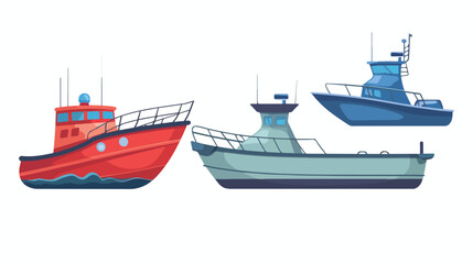 Vector illustration of boat and navy sign.