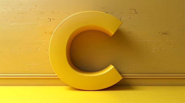 **"C" on yellow Background 4k