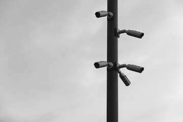 CCTV cameras on a pole