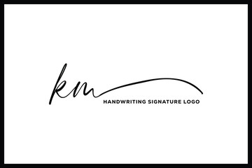 KM initials Handwriting signature logo. KM Hand drawn Calligraphy lettering Vector. KM letter real estate, beauty, photography letter logo design