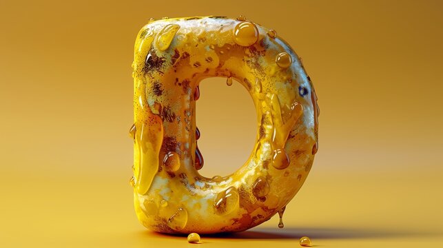 **"D" on yellow Background 4k