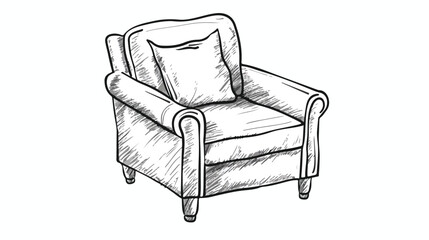 Armchair Hand-Drawn Outline Doodle Icon