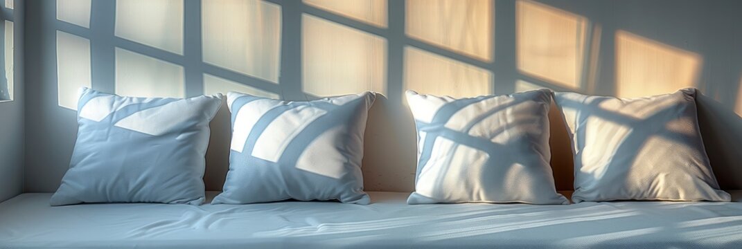Close-up of 4 white pillows, Wallpaper Pictures, Background Hd