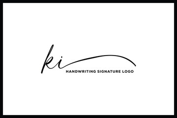 KI initials Handwriting signature logo. KI Hand drawn Calligraphy lettering Vector. KI letter real estate, beauty, photography letter logo design