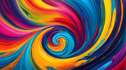 Vibrant Swirls: Expressive Abstract Painting in UHD 4K - Intricate Colors and Dynamic Brushstrokes