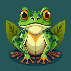 Frog Toad polliwog animal froggy frogling pet vector illustration draw cartoon pretty cute